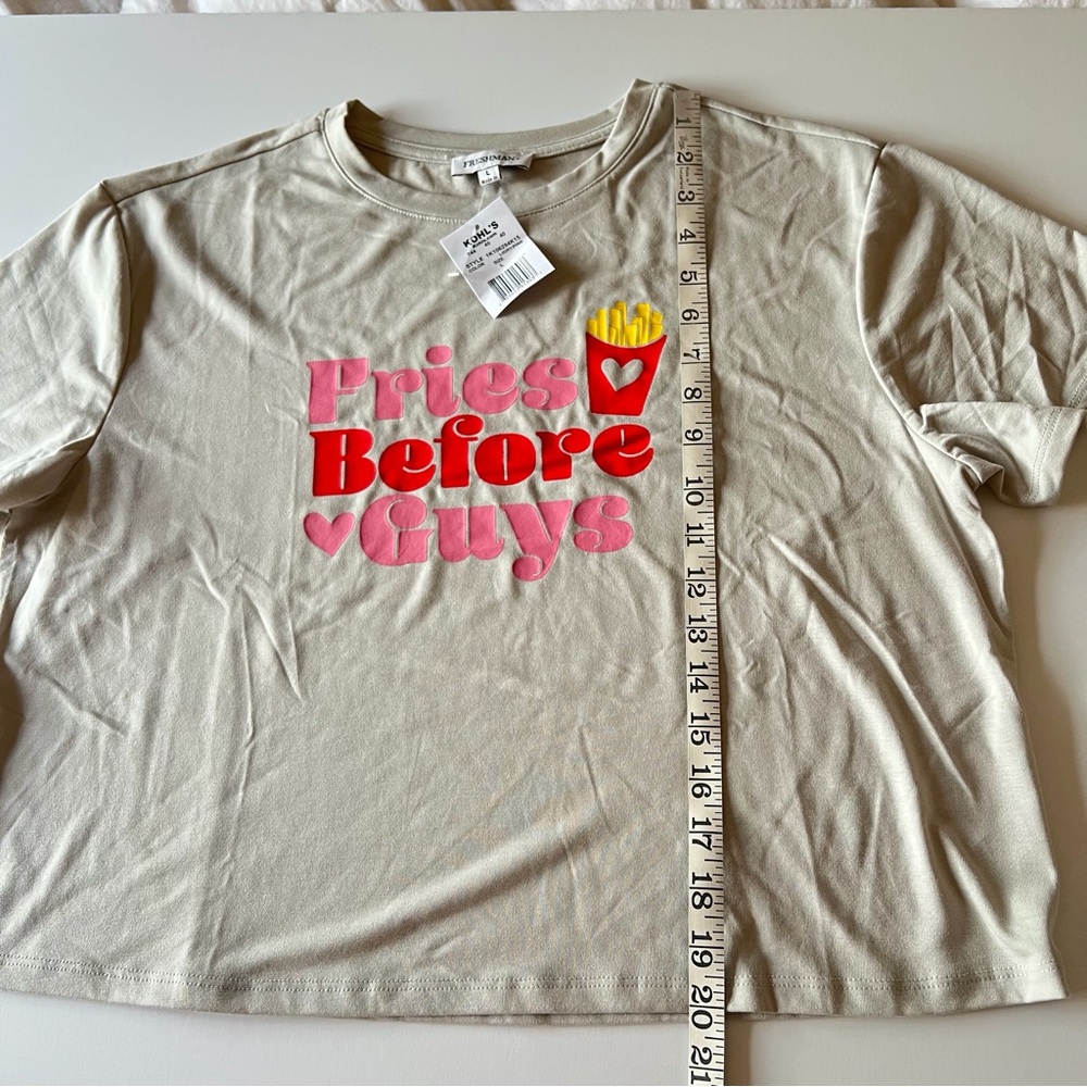 Freshman cropped Crew Neck T-Shirt size L nwt